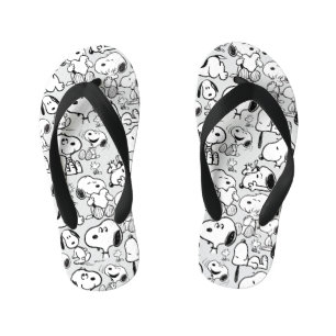 Snoopy Smile Giggle Laugh Pattern Kid's Flip Flops