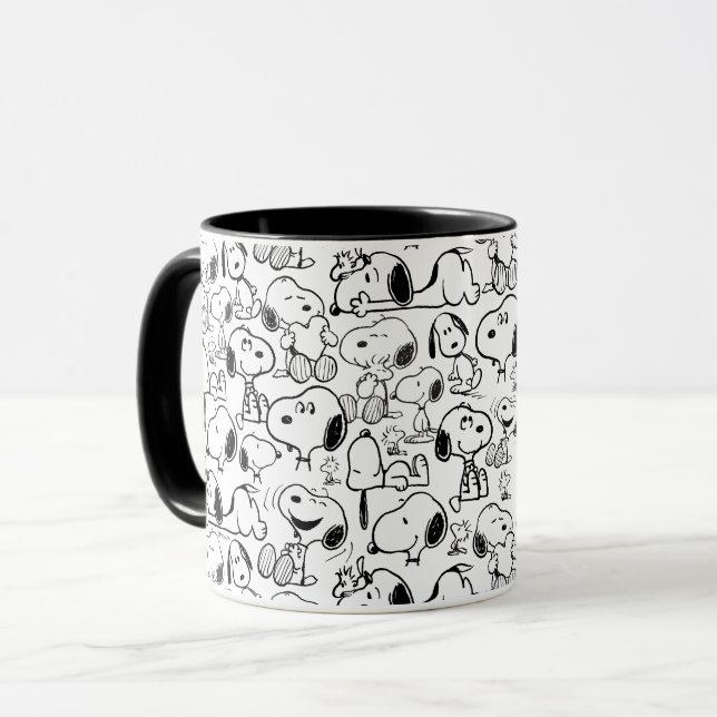 Snoopy Smile Giggle Laugh Pattern Mug (Front Left)