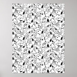Snoopy Smile Giggle Laugh Pattern Poster