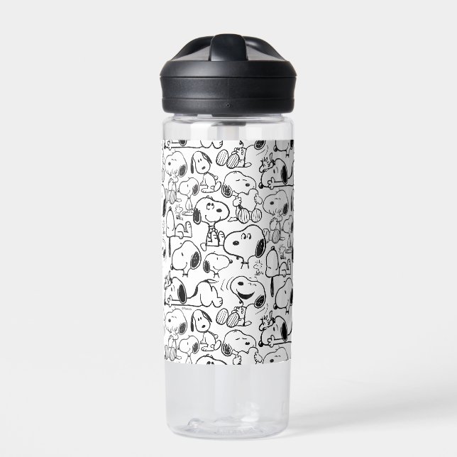 Snoopy Smile Giggle Laugh Pattern Water Bottle (Front)