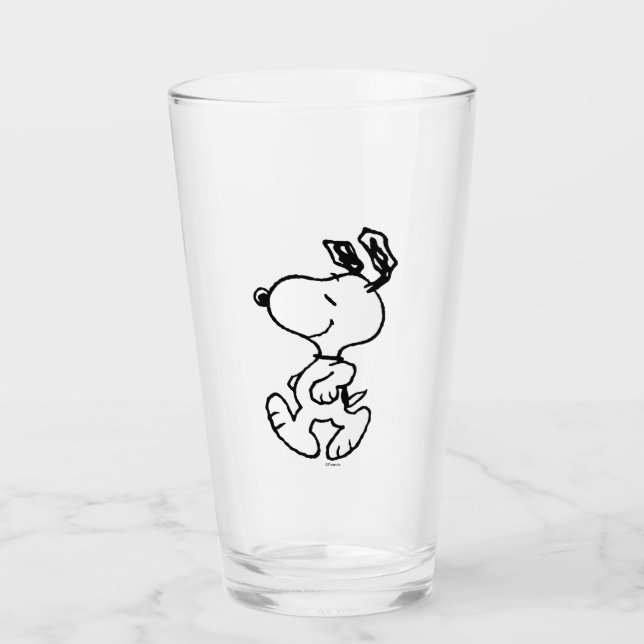 Snoopy So Sweet Flower Pattern Glass (Front)