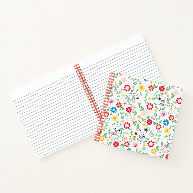 Snoopy So Sweet Flower Pattern Notebook (Inside)