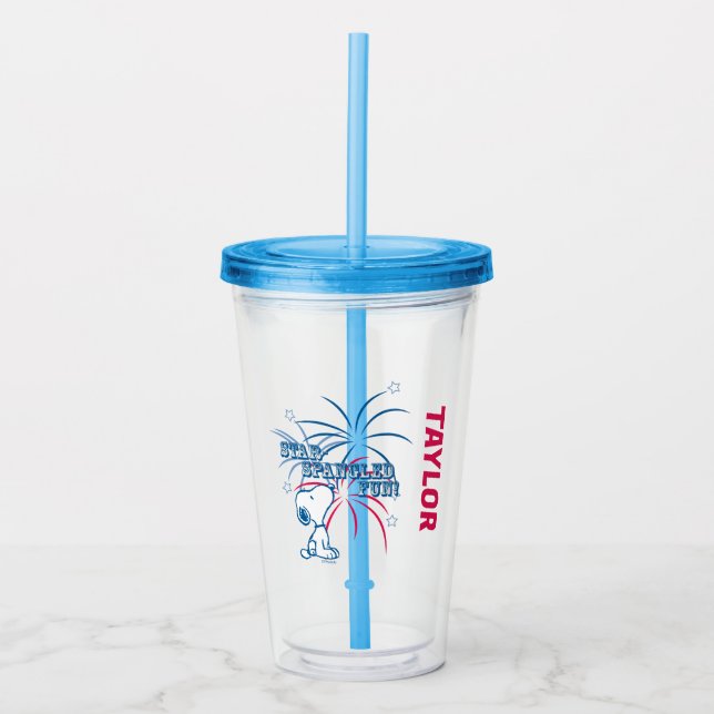 Snoopy Star Spangled Fun Acrylic Tumbler (Front)
