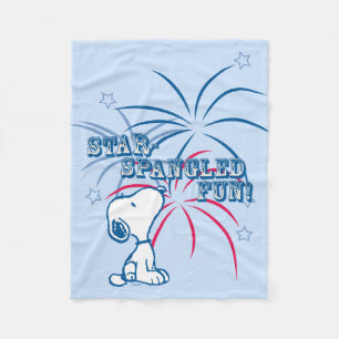 Snoopy Star Spangled Fun Fleece Blanket
