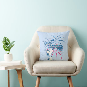 Snoopy Star Spangled Fun Throw Pillow