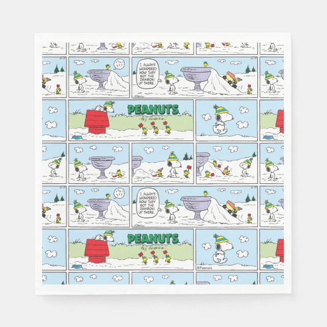 Snoopy & The Zamboni Crew Napkin (Front)