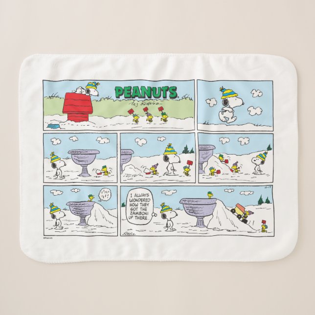 Snoopy & The Zamboni Crew Sherpa Blanket (Front (Horizontal))