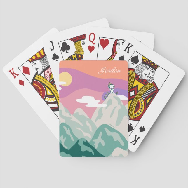 Snoopy & Troop Hiking the Mountain Playing Cards (Back)