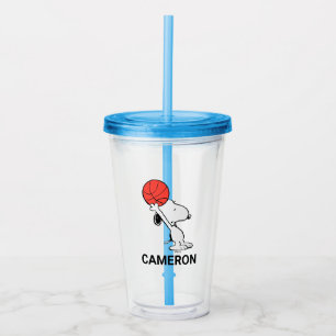 Snoopy Varsity Sports Basketball Acrylic Tumbler