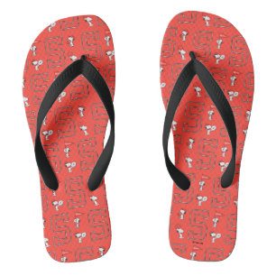 Snoopy Varsity Sports Pattern Flip Flops