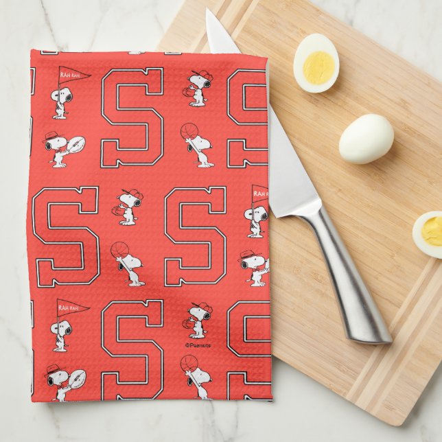 Snoopy Varsity Sports Pattern Kitchen Towel (Quarter Fold)