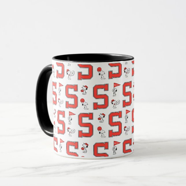 Snoopy Varsity Sports Pattern Mug (Front Left)