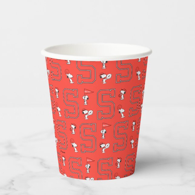 Snoopy Varsity Sports Pattern Paper Cups (Front)