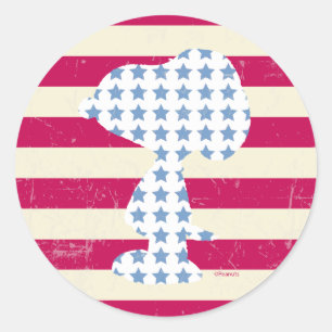 Snoopy Vintage Stars & Stripes Classic Round Sticker
