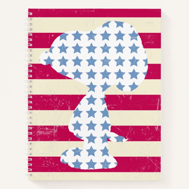Snoopy Vintage Stars & Stripes Notebook (Front)