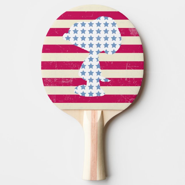 Snoopy Vintage Stars & Stripes Ping Pong Paddle (Front)