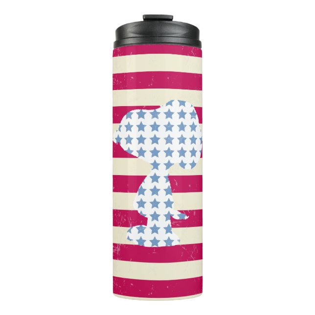 Snoopy Vintage Stars & Stripes Thermal Tumbler (Front)