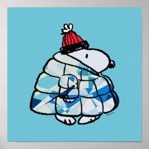 Snoopy Winter Gem Puffer Jacket Poster