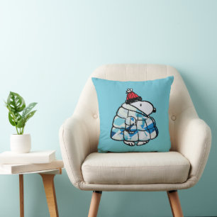 Snoopy Winter Gem Puffer Jacket Throw Pillow