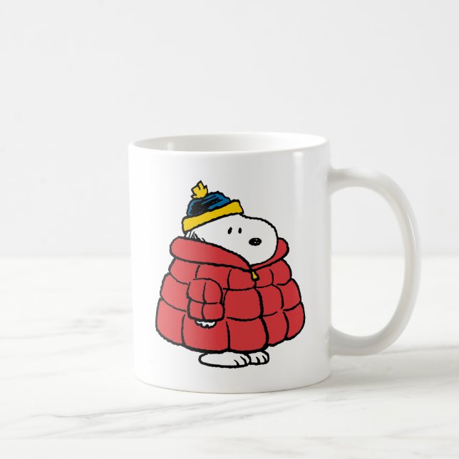 Snoopy Winter in Puffer Coat Coffee Mug (Right)