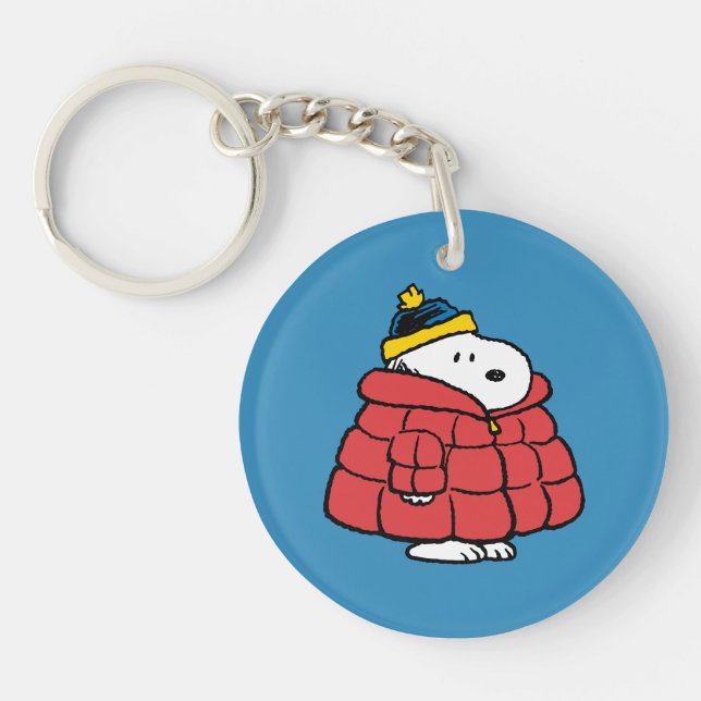 Snoopy Winter in Puffer Coat Keychain (Front)