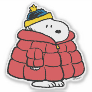 Snoopy Winter in Puffer Coat Sticker