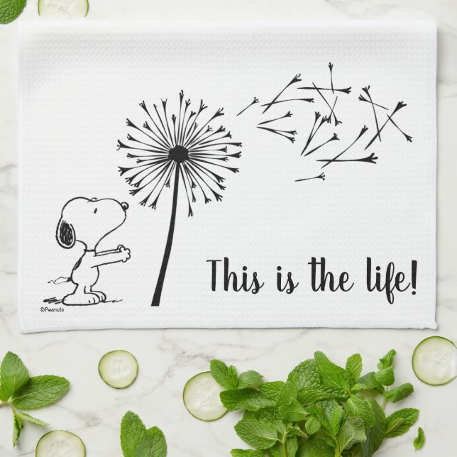 Snoopy With Dandelion Kitchen Towel (Folded)