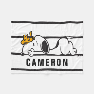 Snoopy & Woodstock Add Your Name Fleece Blanket