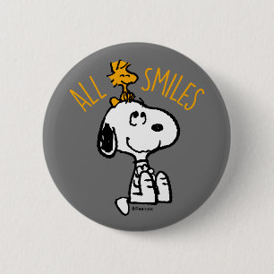 Snoopy & Woodstock - All Smiles 2 Inch Round Button
