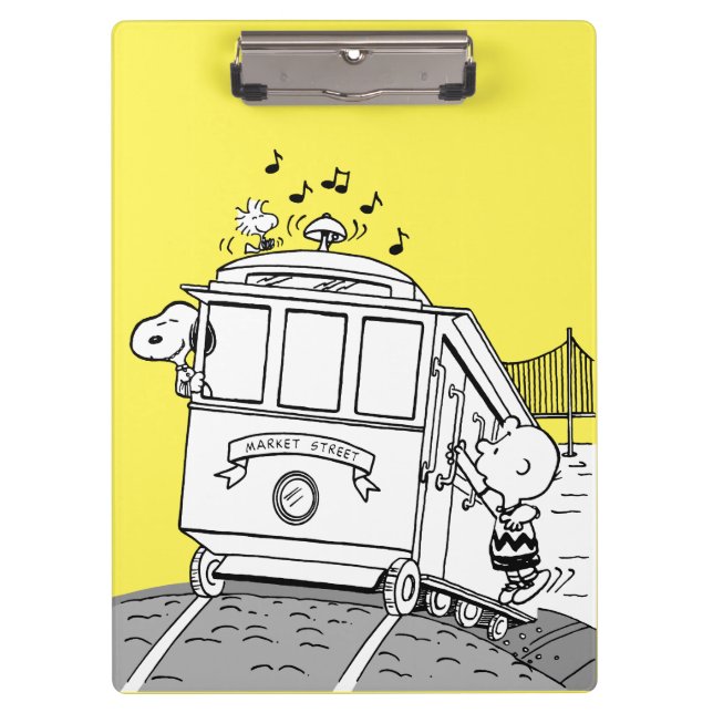 Snoopy, Woodstock, & Charlie Brown on a Trolley Clipboard (Front)