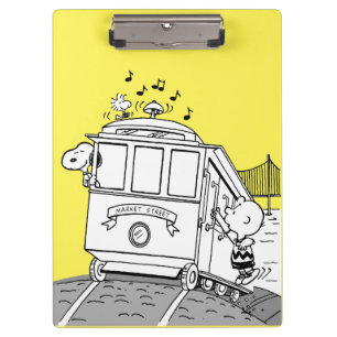 Snoopy, Woodstock, & Charlie Brown on a Trolly Clipboard