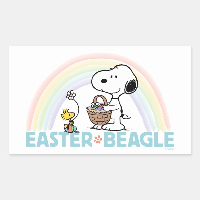 Snoopy & Woodstock - Easter Beagle Sticker (Front)