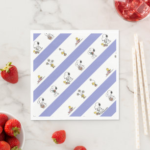 Snoopy & Woodstock Easter Stripe Pattern Napkin