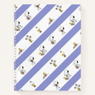 Snoopy & Woodstock Easter Stripe Pattern Notebook