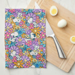 Snoopy & Woodstock Flower Pattern Kitchen Towel<br><div class="desc">Check out this groovy Peanuts pattern featuring Snoopy and Woodstock.</div>