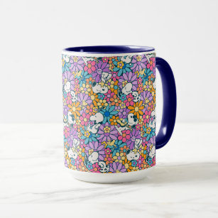 Snoopy & Woodstock Flower Pattern Mug