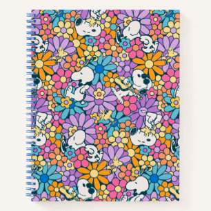 Snoopy & Woodstock Flower Pattern Notebook
