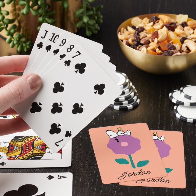 Snoopy & Woodstock Flower Whistle Playing Cards (In Situ)
