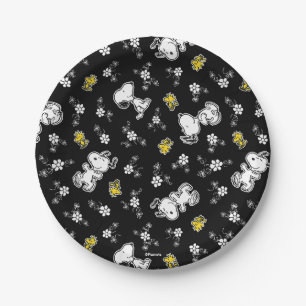 Snoopy & Woodstock Fun & Flowers Paper Plate