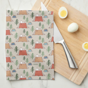 Snoopy & Woodstock Go Camping Pattern Kitchen Towel