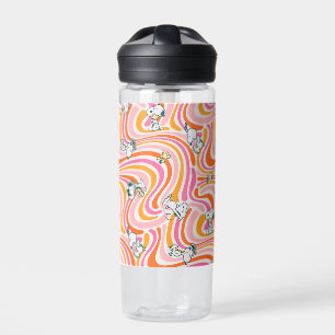 Snoopy & Woodstock Groovy Vibes Orange Pattern Water Bottle