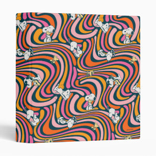 Snoopy & Woodstock Groovy Vibes Purple Pattern Binder