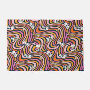 Snoopy & Woodstock Groovy Vibes Purple Pattern Doormat