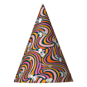 Snoopy & Woodstock Groovy Vibes Purple Pattern Party Hat