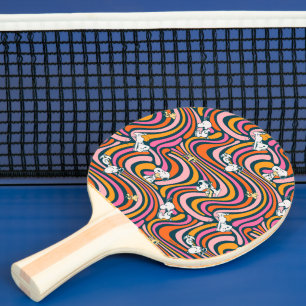 Snoopy & Woodstock Groovy Vibes Purple Pattern Ping Pong Paddle