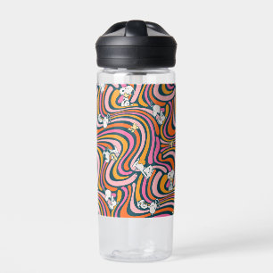 Snoopy & Woodstock Groovy Vibes Purple Pattern Water Bottle
