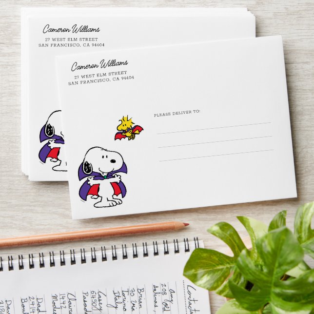 Snoopy & Woodstock Halloween Envelope (Stacked)