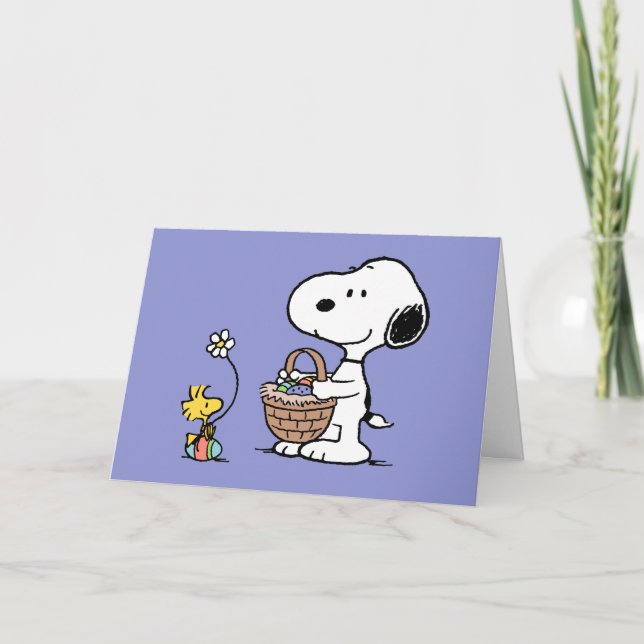 Snoopy & Woodstock | Happy Easter Holiday Card (Front)
