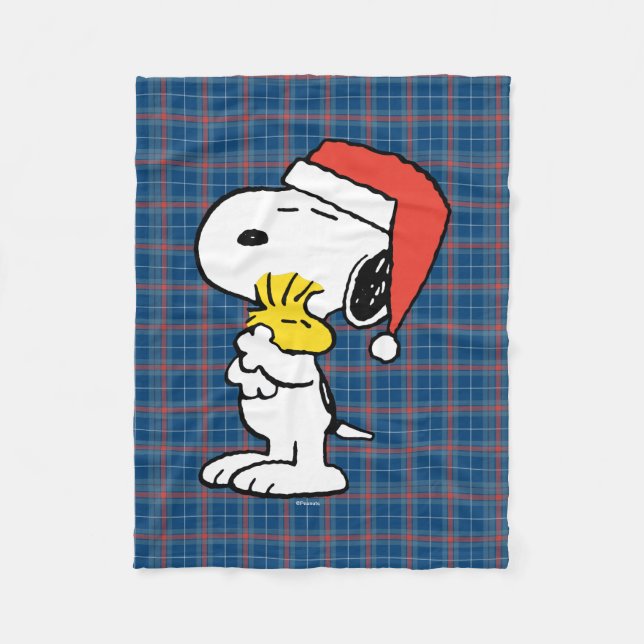 Snoopy & Woodstock Holiday Fleece Blanket (Front)