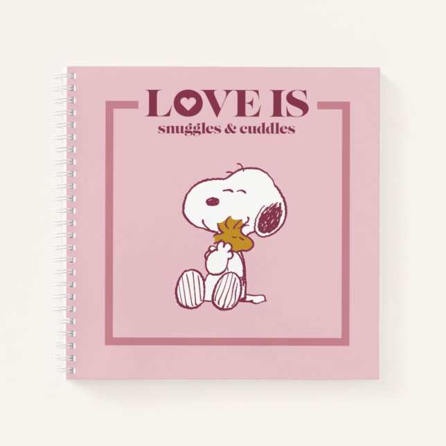 Snoopy & Woodstock - Love is Snuggles & Cuddles Notebook (Front)